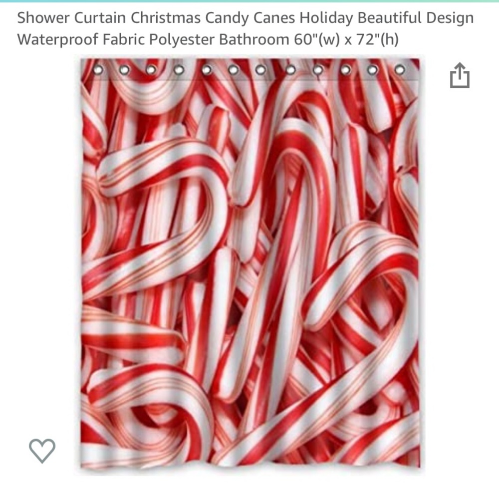 candy cane Christmas shower curtain